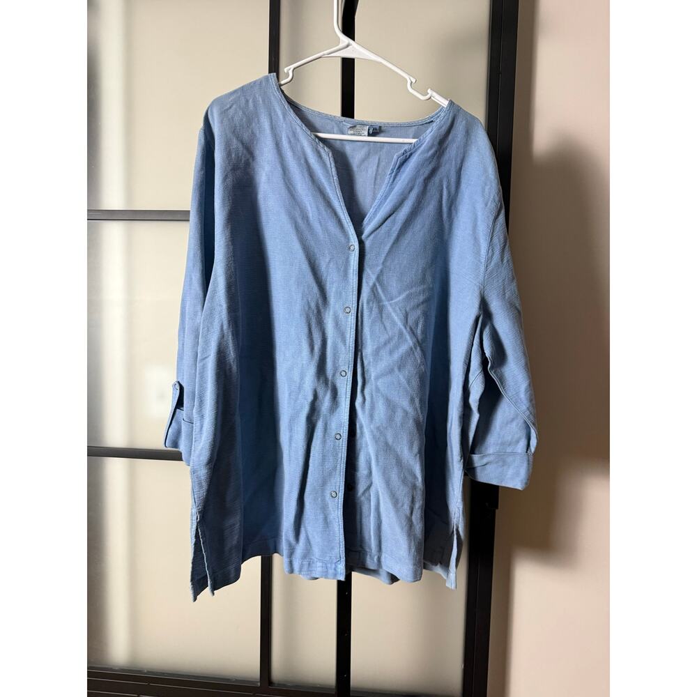 Hot Cotton Snap Front Shirt Size 2X Lagenlook